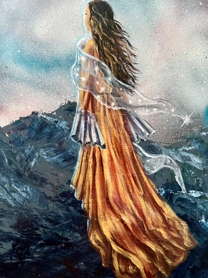 Dreamy and romantic painting of a woman